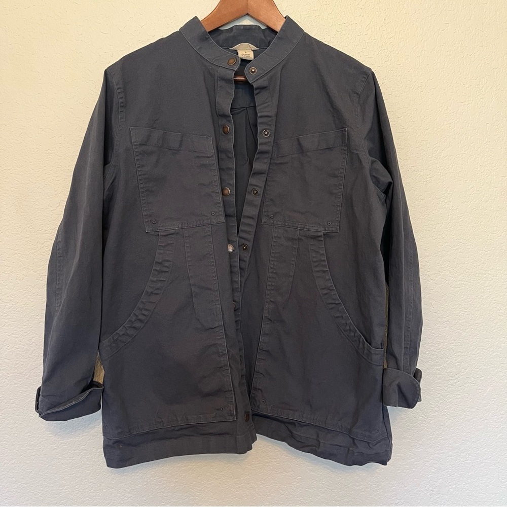 Duluth Trading Co Canvas Dark Gray Blue Utility Work Jacket Women's Large - Picture 3 of 15
